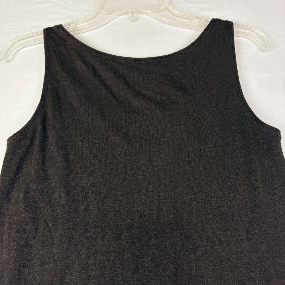 Eileen Fisher PP Brown Linen Tank Top Sequin Embellished‎ Lagenlook Minimalist - Picture 5 of 9